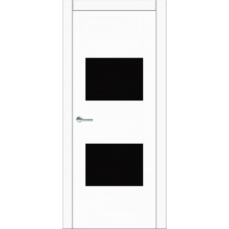 Межкомнатная дверь Мебель-Массив Толедо Эмаль белая полотно с остеклением (стекло черное)