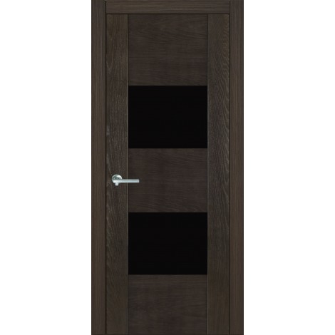 Межкомнатная дверь Мебель-Массив Толедо Пепельный дуб полотно с остеклением (стекло черное)