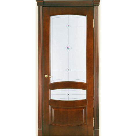 Межкомнатная дверь Мебель-Массив Валенсия Миланский орех без патины полотно с остеклением