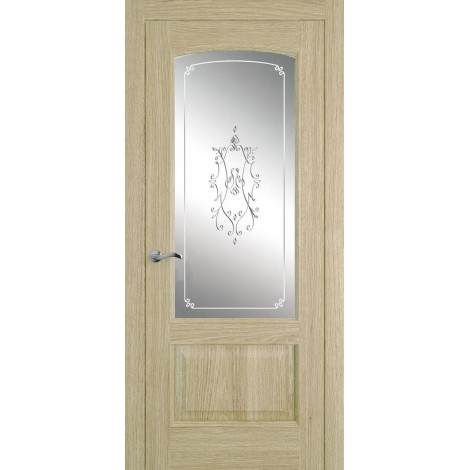 Межкомнатная дверь Мебель-Массив Венеция Шампань дуб без патины полотно с остеклением витраж