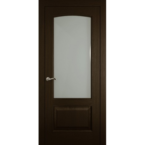 Межкомнатная дверь Мебель-Массив Венеция Темный дуб без патины полотно с остеклением