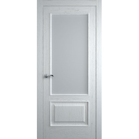 Межкомнатная дверь Мебель-Массив Верона Эмаль белая на дубе без патины полотно с остеклением
