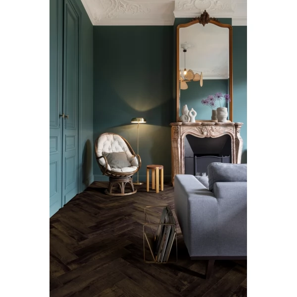 ПВХ плитка Moduleo LayRed Herringbone (Классическая елка) Country Oak 54991 с подложкой тиснение в регистр 630 x 125 мм