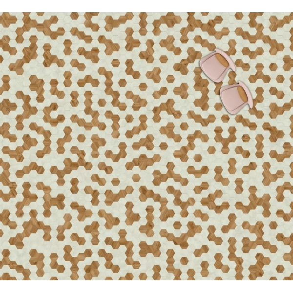 ПВХ плитка Moduleo Moods Hexagon Duo 322 орнамент из планок формы Шестиугольник