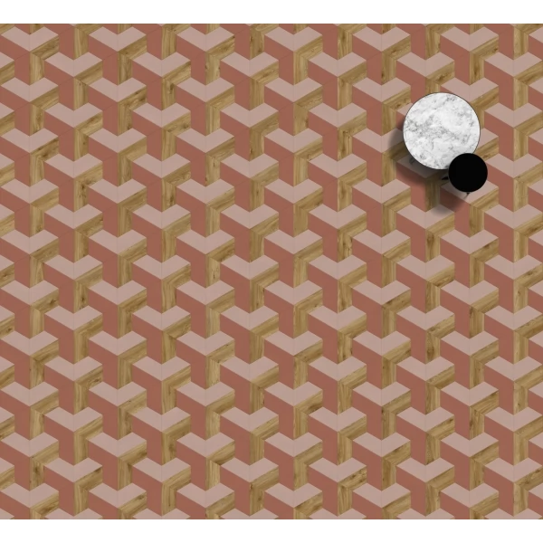 ПВХ плитка Moduleo Moods Mesh 290 орнамент из планок формы Трапеция