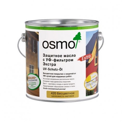Защитное масло с УФ-фильтром Экстра OSMO 428 UV-Schutz-Ol Extra для наружных работ с биоцидами 25 л