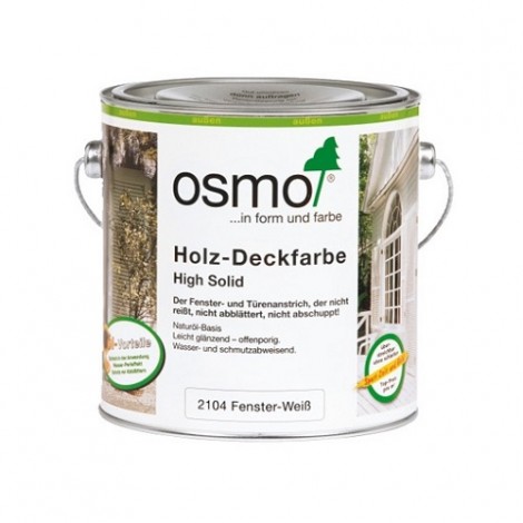 Белая краска OSMO 2104 для окон и дверей Holz-Deckfarbe непрозрачная 0,125 л