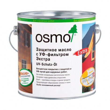 Защитные масла Osmo 424 с УФ-фильтром цветное ель/пихта UV-Schutz-Ol Farbig 2500 мл