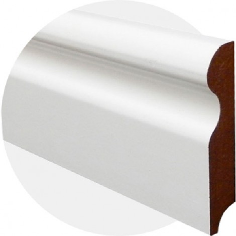 Плинтус из МДФ белый Фигурный Волна 100 x 18 мм