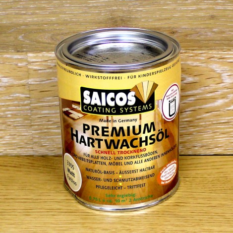 Масло с твердым воском с ускоренным временем высыхания Saicos Hartwachsol Premium (Германия) 3305 матовое 125мл