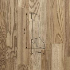 Плинтус Polarwood Ash Beige (Ясень Бежевый) шпон 22 x 60 мм