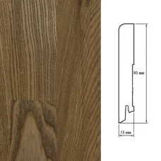 Плинтус Polarwood Ash Brown (Ясень Коричневый) шпон 15 x 95 мм