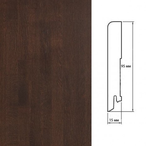 Плинтус Polarwood Oak Brown (Дуб Коричневый) шпон 15 x 95 мм
