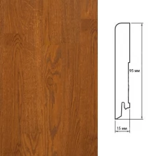 Плинтус Polarwood Oak Lacquered Cognac (Дуб Коньячный лак) шпон 15 x 95 мм