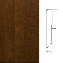 Плинтус Polarwood Oak Lacquered Dark Brown (Дуб Темно-коричневый лак) шпон 15 x 95 мм