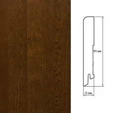 Плинтус Polarwood Oak Lacquered Dark Brown (Дуб Темно-коричневый лак) шпон 15 x 95 мм