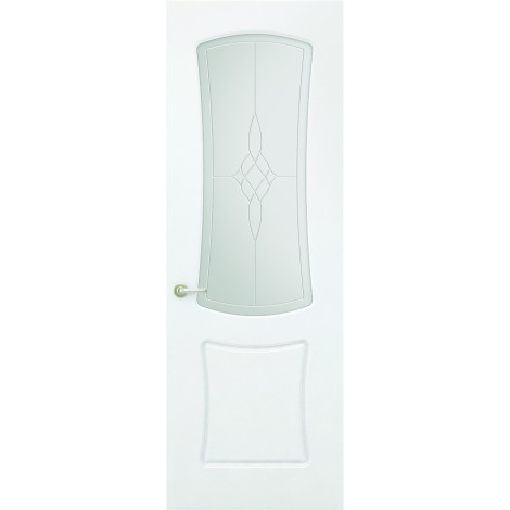 Межкомнатная дверь Sola Porte Альфа Эмаль белая полотно с остеклением серия Фреза
