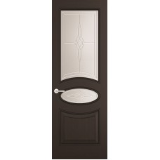 Межкомнатная дверь Sola Porte Алина 2 Венге лак полотно с остеклением Багетная серия