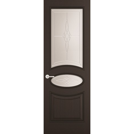 Межкомнатная дверь Sola Porte Алина 2 Венге лак полотно с остеклением Багетная серия