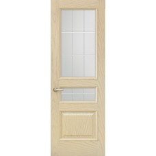 Межкомнатная дверь Sola Porte Кардинал 2 Ясень латте текстурный полотно с остеклением Багетная серия