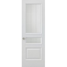 Межкомнатная дверь Sola Porte Кардинал 2 Ясень белый эмаль полотно с остеклением Багетная серия