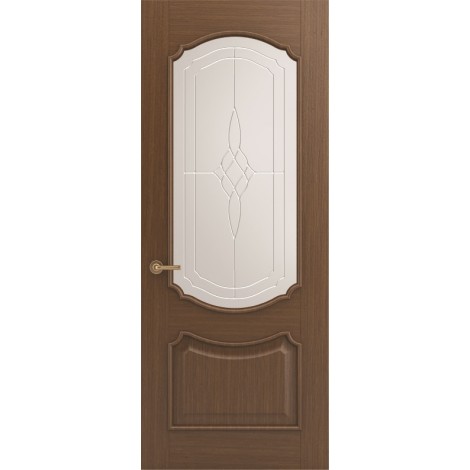 Межкомнатная дверь Sola Porte Версаль Орех лак полотно с остеклением Багетная серия
