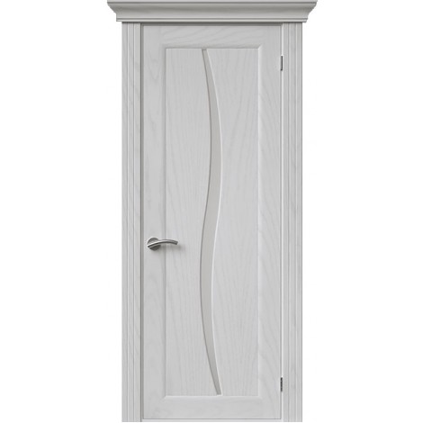 Межкомнатная дверь Sola Porte Волна Ясень белый эмаль полотно с остеклением серия Сборные двери