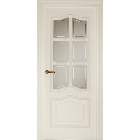 Межкомнатная дверь Свобода 300 Белый ясень 21.01 полотно с остеклением решетка вид стекла ст.18 (2000х900) коллекция Eletti