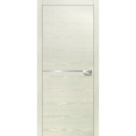 Межкомнатная дверь Свобода 207 Белый ясень 21.0.1 полотно глухое 1 молдинг хром (2000х900) коллекция Loko