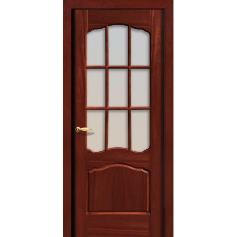 Межкомнатная дверь Свобода 737 Шпон красного дерева темный 04.04 полотно с осеклением решетка вид стекла ст.22 (2000х900) коллекция Valdo