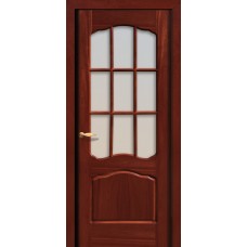 Межкомнатная дверь Свобода 737 Шпон красного дерева темный 04.04 полотно с осеклением решетка вид стекла ст.1 коллекция Valdo