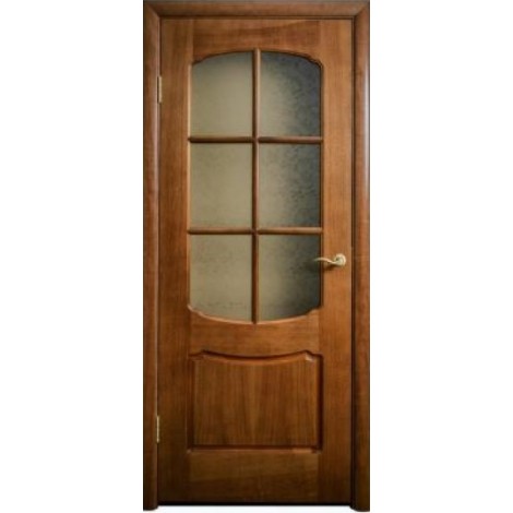 Межкомнатная дверь Свобода 750 Итальянский орех 12.01 полотно с осеклением решетка вид стекла ст.1 (2000х900) коллекция Valdo