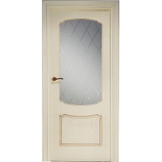 Межкомнатная дверь Свобода 750 Золотая патина 13.01 полотно с осеклением вид стекла ст.8 коллекция Valdo