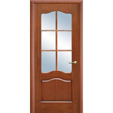 Межкомнатная дверь Свобода 782 Шпон красного дерева светлый 00.04 полотно с осеклением решетка вид стекла ст.1 (2000х900) коллекция Valdo