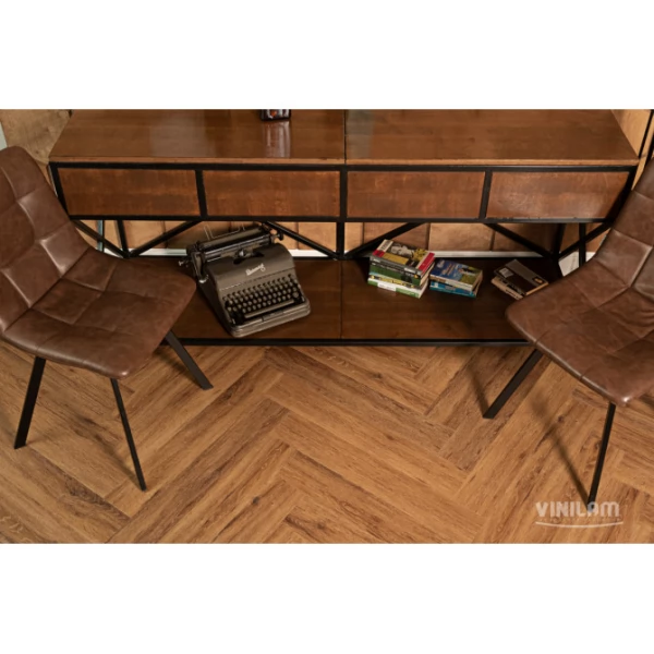 ПВХ плитка VinilAm Паркет Де Вилль коллекция Parquet Herringbone IS11210