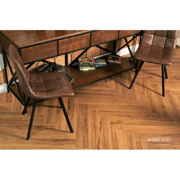 ПВХ плитка VinilAm Паркет Де Вилль коллекция Parquet Herringbone IS11210